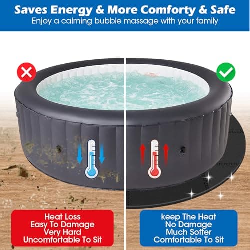 78 Inch Round Hot Tub Mat - Extra-Thick Interlocking Hot Tub Protective Pad Spa Pool Foam Insulation Mat Ground Base Flooring Protector for Portable Inflatable Hot Tub Accessories Outdoor Indoor