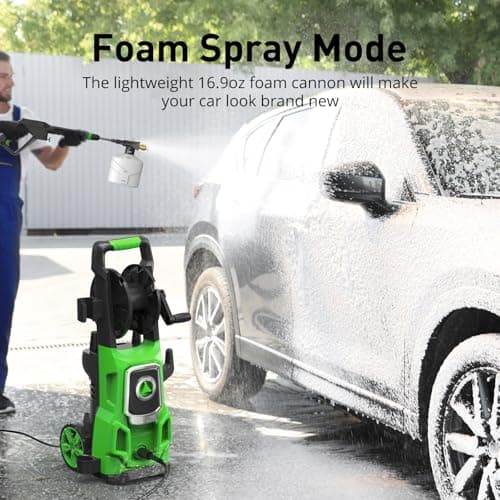 5000 Max PSI Electric Pressure Washer, Power 3.6 GPM Power Washer Machine with Hose Reel,4 Quick Connect Nozzles, Foam Cannon, for Cars, Patios, and Floor Cleaning