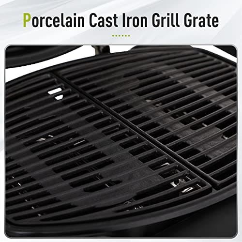 MFSTUDIO 4 Burners Propane Gas Grill and Griddle Combo with Searing Side Burner, 2 in 1 Griddle Grill and Porcelain-Enameled Cast Iron Grates, 46,700 BTU Outdoor Cooking Barbecue Grill, Black