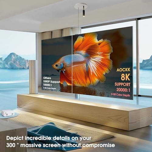Mini Projector | 4K Support 200" Giant Screen | 500 ANSI Lumens, Bluetooth 5.2 | Portable Outdoor Movie Projector Compatible with TV Stick/Phone/HDMI/PC | Built-in HiFi Speaker