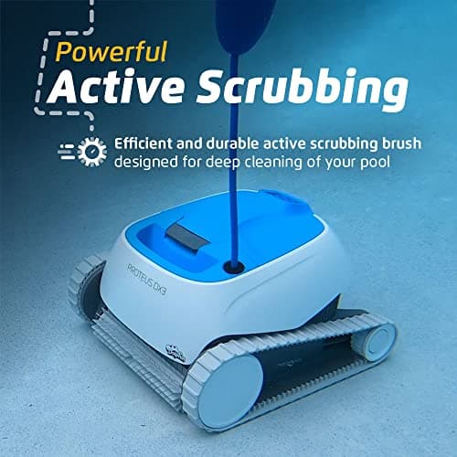 Dolphin Proteus DX3 Automaitc Robotic Pool Vacuum Cleaner, Wall Climbing, Active Scrubber Brush, Ideal for In-ground Pools up to 33 FT in Length