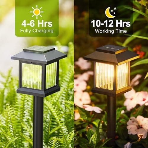 KOOPER 10 Pack Solar Pathway Lights Outdoor, Unique Solar Garden Lights Outdoor Waterproof, Bright Walkway Llights UP to 10 Hours of Lighting Decorative for Landscape Path Driveway Lawn Patio Yard