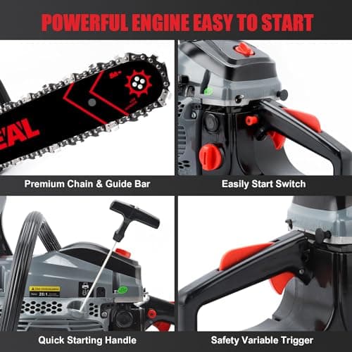 Gas Chainsaws 20 Inch 62CC Gas Powered Chainsaw 3.4HP 2 Stroke Engine Gas Power Chain Saw for Cutting Wood Outdoor Garden Farm Home