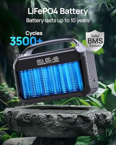 Portable Power Station 600W with Solar Panel 80W, 288Wh LiFePO4 Battery Backup w/2 AC Outlets, 1.7H Fast Charging Solar Generator for Camping, RV Travel, Home Emergencies