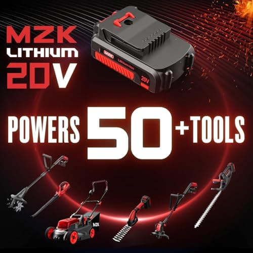 MZK String Trimmer, 20V Cordless Electric 12'' Grass Trimmer with Replacement Spools (4 Pack), Battery Powered Lightweight Weed Grass Trimmer/Edger, 8000 RPM 12-in 5.1lb Battery and Charger Included