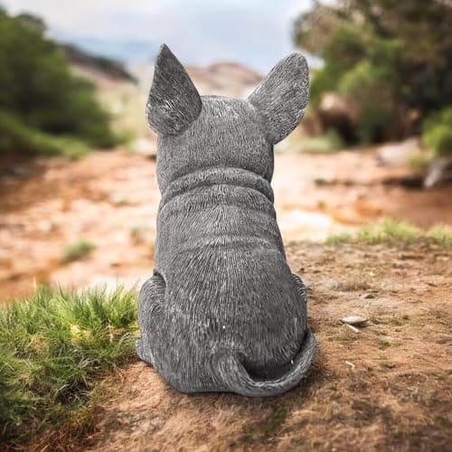 French Bulldog Statue 6.3 Inch – Polyresin Realistic Dog Figurine for Home Décor, English Bulldog Ornament Outdoor Garden, Lawn Gnome, Yard Art, and Flower Bed Decoration