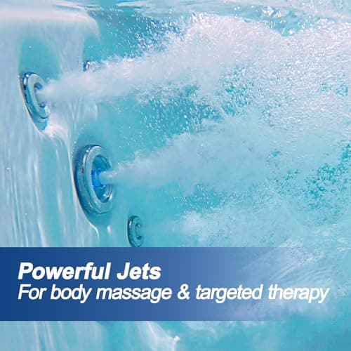 OCEAN FUTURE Outdoor Hot Tub, Massage Spa with 35 Jets, 240V Outdoor Spa with LED Lights, Control Panel and Ergonomic Seat Fits 6 People, Acrylic Hot Tub Spas 85" x 85"