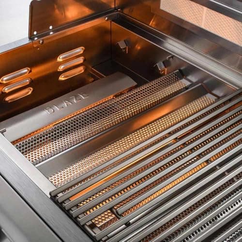 Blaze Outdoor Grill | Freestanding 32-inch Stainless Steel Propane Gas BBQ Grill | 4 Burner | Premium Outdoor Kitchen Grilling | Rear Infrared Burner & Grill Lights
