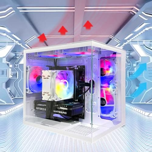 Pre Built Gaming PC RTX 4060 8G AMD Ryzen7 5700X(8Cores 3.4G UP to 4.6G) 1T SSD 32G RAM WI-FI 6 VR Business Desktop Computer White 4K