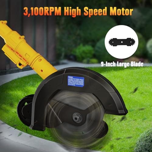 Cordless Edger Lawn Tool Compatible with Dewalt 20V Max Battery, Electric Battery-Powered Edger/Trencher (Tool ONLY) 9’’Blade, 3 Position Adjustable Depth for Landscaping, Driveways, Borders