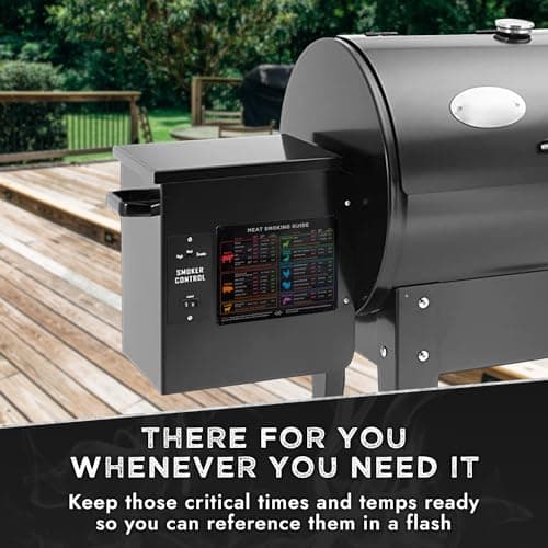 Meat Smoking Magnet Horizontal & BBQ Smoker Guide - Smoker & Pellet Grill Accessories - Wood, Time, & Temp - Grill Accessories for Outdoor Grill - BBQ Smoker Accessories - Grilling Gifts