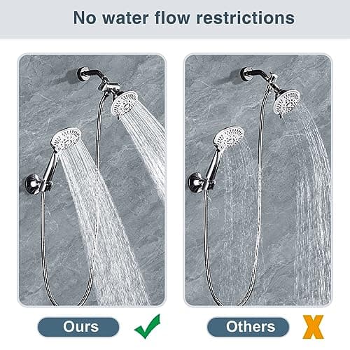 BRIGHT SHOWERS Shower Arm Diverter Valve for Hand held Showerhead and Fixed Spray Head, 3-Way Shower Head Diverter Valve, Chrome