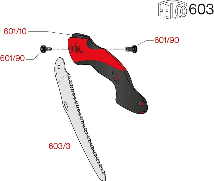 FELCO 603 - ErgoReach Folding Pull-Stroke Saw - 8in Blade - Pulse Harded Blade