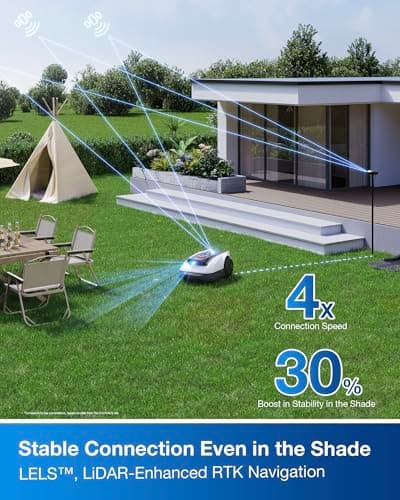ECOVACS Goat O1000 RTK Robot Lawn Mower, 1/4 Acres Lawn Perimeter Wire Free RTK&Vision Robotic Lawnmower, Automated Mapping, APP Control, 3D Obstacle Avoidance, Zero-Edge Cutting