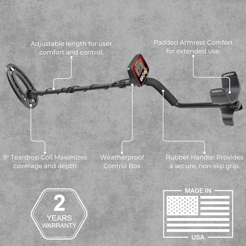 Fisher F22 Weatherproof Metal Detector with 9 Inch Weatherproof Coil, All-Purpose, High-Sensitivity, Deep Seeking Metal Detector, Pinpoint, Easy to Use