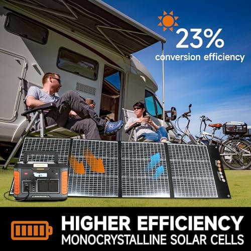 BALDR Solar Panels 200W Monocrystalline Portable Folding Solar Charger for Solar Generators and Portable Power Stations，Solar Panel Kit for Camping, Off Grid Living