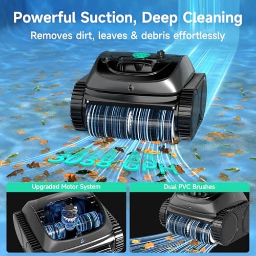 (2025 Upgrade) WYBOT C1 Robotic Pool Vacuum for Inground Pools, 150min Runtime Cordless Pool Cleaner, 4-in-1 Wall & Waterline Cleaning Up to 1,614Sq.ft, Smart Navigation, App Support