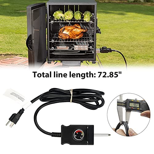 Power Cord for Masterbuilt Smoker Parts Analog Control Plug Dial Knob Temp Thermostat Controller Replacement Heating Element Electric Grill Turkey Fryers