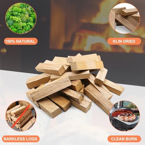 Pizza Oven Wood - Kiln-Dried Oak Wood for Pizza Ovens, 6-Inch Barkless Logs, Ideal for Ooni, Gozney, Solo Stove, and Other Wood-Fired Pizza Ovens, Grills, and Smokers - Approx. 12 lbs