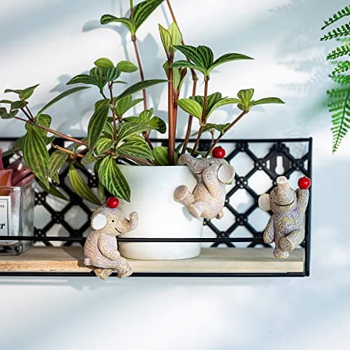Garden Statues Flowerpot Landscaping Tree-Hugger Fairy Plant Pot&Vase Hugger, Mini Decorative Climber Clingers (3Pack Elephant)