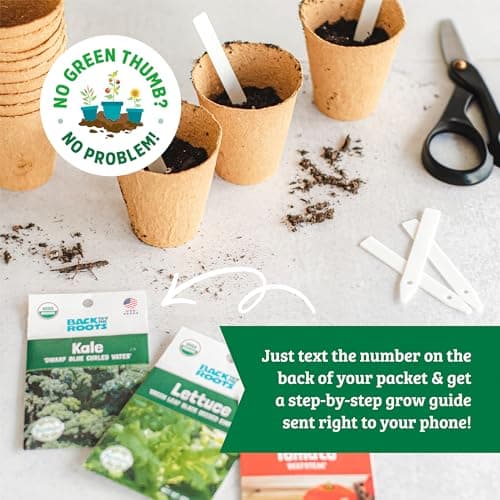 Back to the Roots Heirloom Organic, Non-GMO & USA Grown Seeds, 30ct Herb, Fruit, and Veggies, Assortment May Vary, Guaranteed to Grow