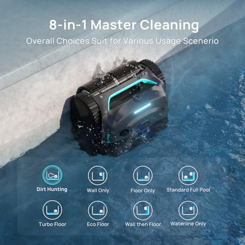 (2025 New) WYBOT C2 Vision Robotic Pool Vacuum with AI Camera, Ultra-Fine Filtration Pool Cleaners for Inground Pools, Comprehensive 8 Mode, Wall Climbing, Brushless Motor, Smart Navigation, Gray