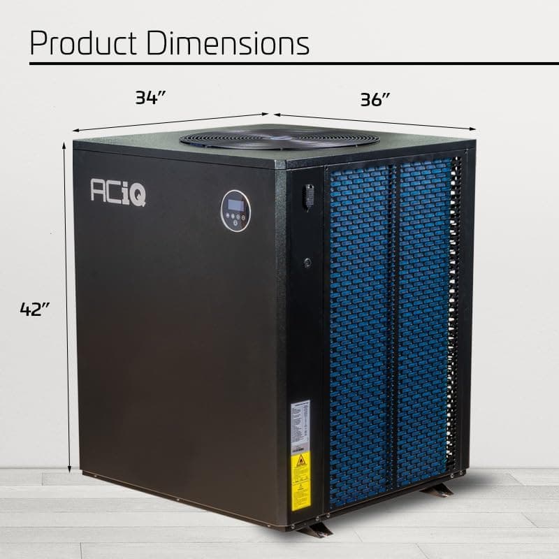 ACiQ 155,000 BTU Top-Discharge Pool Heat/Cool Pump | Energy Efficient, Quiet Operation, Electric Pool Heater, Above Ground Pool Heater