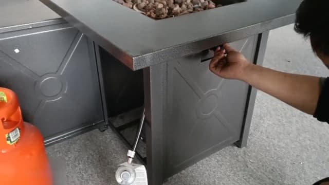 ZAFRO 28" Fire Pit Table, 40000 BTU Propane Fire Pit Table with Lid,Rain Cover and 3 Pounds Lava Stones for Outdoor Backyard, Courtyard