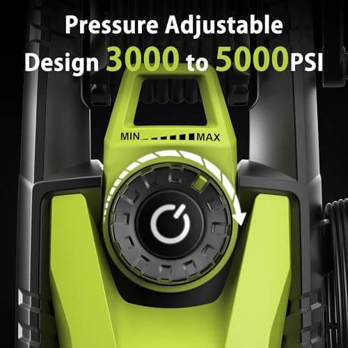 Pressure Washer, Adjustable 5000 Max PSI 2.5 Max GPM, Power Washer with 33 FT Hose Reel, Steel Wand, 500ml Foam Cannon, 4-Nozzle Set, Electric Pressure Washer for Cars, Fences, Patios