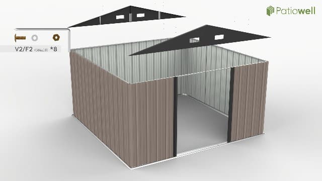 Patiowell 10 x 10 FT Outdoor Storage Shed,Metal Yard Shed with Design of Lockable Doors, Utility and Tool Storage for Garden, Patio, Backyard, Outside use,Brown