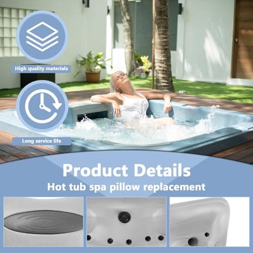 6472-960 Spa Headrest Replacement for Sundance 850 and 880 Series (2001-2008) Spa Pillow Hot Tub Head Rest Pads (4 Pack)