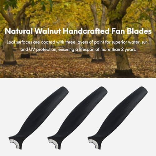 EKIZNSN 42“ Wet Rated Gazebo Ceiling Fans Outdoor Hanging for Patios Waterproof, Pergola Ceiling Fan with Light, Hook Installation, Black