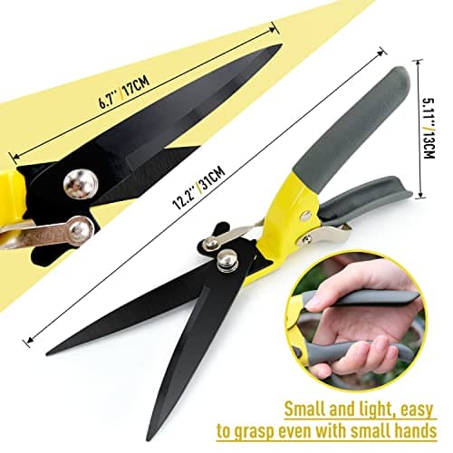 Upgraded Grass Shears, Hand Grass Clippers, Grass Trimming Shears for Garden, Lawn Edges