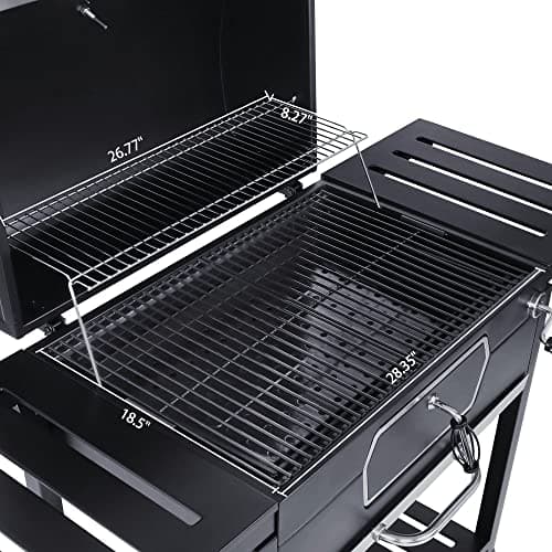 Royal Gourmet CD2030AN 30-Inch Charcoal Grill, Deluxe BBQ Smoker Picnic Camping Patio Backyard Cooking, Black, Large
