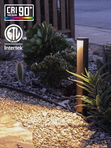 LEONLITE Low Voltage Pathway Lights, 5W 12-24V Wired LED Landscape Lighting for Yard Sidewalk, IP65 Waterproof Path Light, Die-Casted Aluminum, 3000K Warm White, ETL, Pack of 6