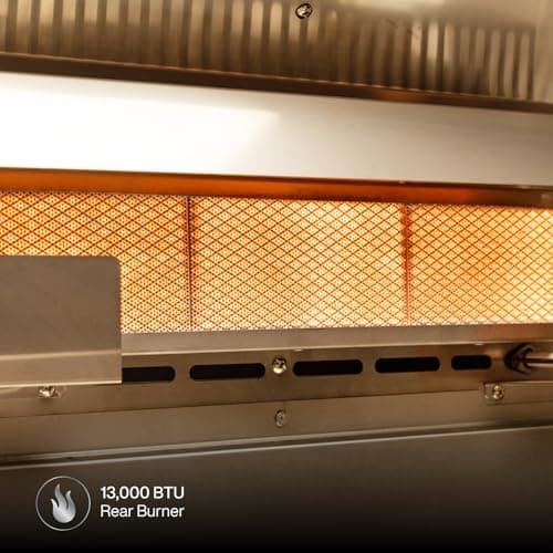 Spire Premium 5 Burner Built In Gas Grill Island Head, Stainless Steel 30 Inch Propane Grill with Rear Burner, 63,000 BTUs, 750 SQ In Racks, Dual Fuel Compatibility - 740-0788P