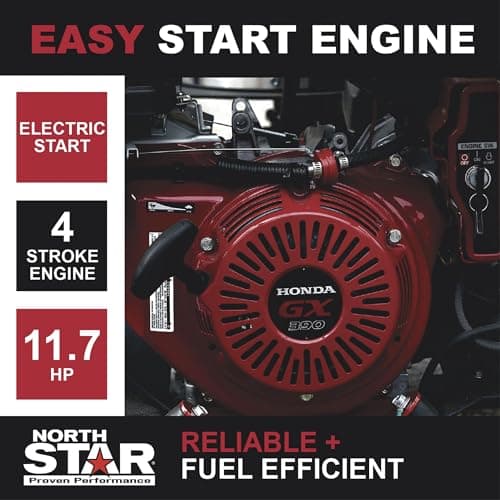 North Star Hot Water & Wet Steam Pressure Washer with Power Nozzles, Lance, Washing Gun, and Hose - Gas Powered, 3000 PSI, 4 GPM, Electric Start Honda Engine