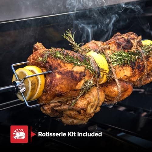 Nexgrill Deluxe 6-Burner Propane Gas Grill with Ceramic Searing Side Burner, Rotisserie Kit, 60,000 BTUs Output, and Stainless Steel Control Panel, BBQ Grill Perfect for Outdoor Gatherings - 720-0896B
