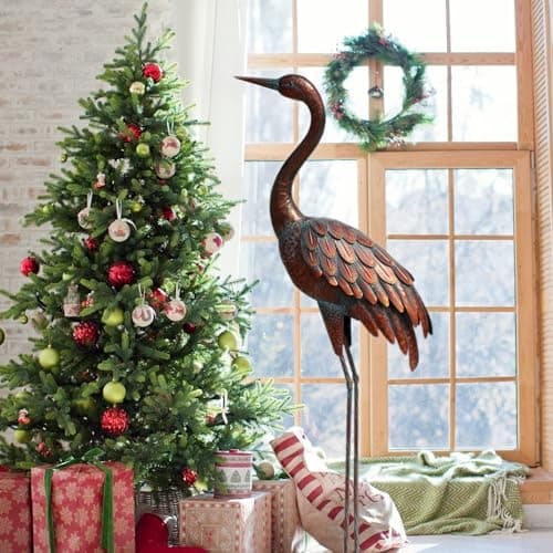 chisheen Outdoor Garden Crane Statues and Sculptures Metal Yard Art Statue for Garden Decoration Large Size