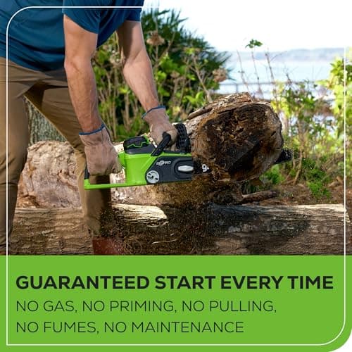 Greenworks 40V 16" Brushless Cordless Chainsaw, 4.0Ah Battery and Charger Included