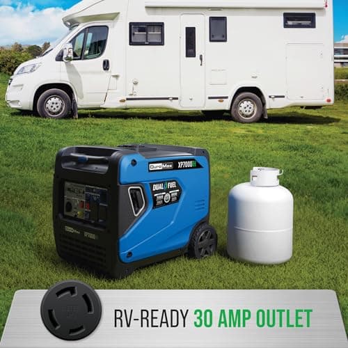 DuroMax XP7000iH 7,000-Watt Dual Fuel Portable Digital Inverter Generator - Gas & Propane, Remote Electric Start, RV & Emergency Ready