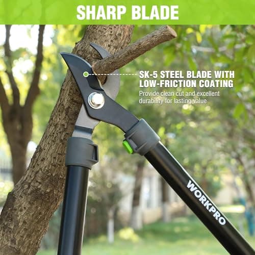 WORKPRO 27" Garden Bypass Lopper and Tree Trimmer, Heavy Duty Branch Cutter with 1.6" Cutting Capacity, Designed with SK5 Sharp Blade and Ergonomics Handles