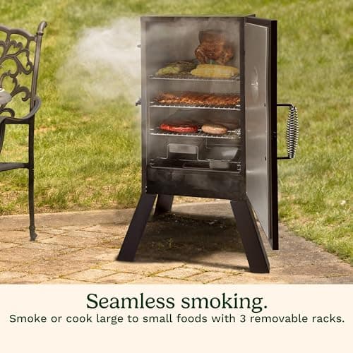 Cuisinart 30" Electric Smoker, 3 Adjustable Racks, Large Capacity BBQ Meat Smoker, Water & Wood Trays for Smoked Meat, Brisket, Salmon & Jerky, Adjustable Temperature Control