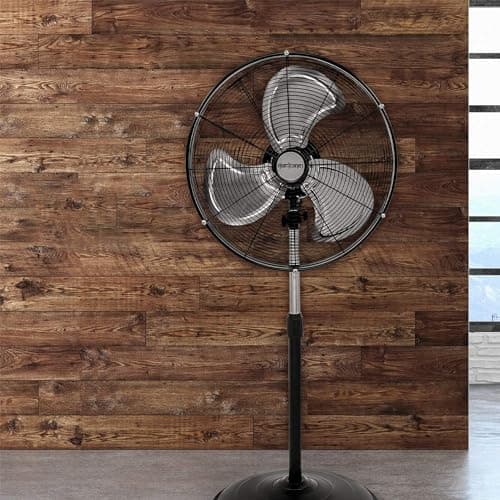 Hurricane Pro High-Velocity Oscillating Metal Stand Fan w/ 3-Speed Setting, 20" - Heavy-Duty Cooling Pedestal Unit w/ 4500 CFM, Adjustable Tilt & Height for Home, Garage, Gym & Workshop