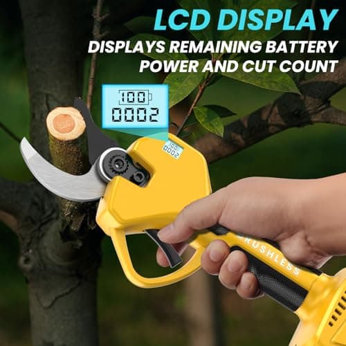 Electric Pruning Shears Cordless Pruner Shears Brushless 2.0 Inch Cutting Diameter with 2 * 2Ah Battery Pruning Shears Garden Tool for Tree Trimming Branch Cutter
