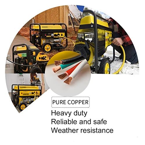 25Ft Generator Cord with Surge Protector Breaker,Heavy Duty Generator Locking Cord,NEMA L14-30P/Four 5-20R,4 Prong 10 Gauge Flexible Cable,Power Extension Cord, 30Amp 7500 Watts