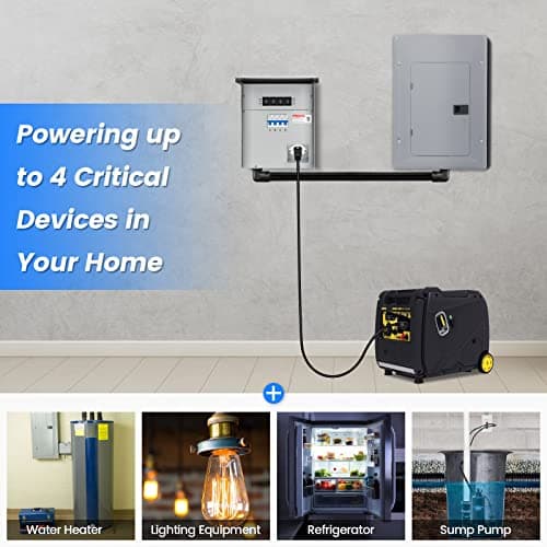 briidea Home Integration Generator Transfer Switch Kit, 15 Amp 120V 4-Circuit Indoor/Outdoor Generator Transfer Switches with IP 67 Waterproof, Prewired, All Ready for a Next Power Outage