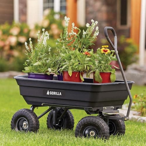 Gorilla Carts Utility Cart with Steel Frame, 600 Pound Capacity, and 10 Inch Tires