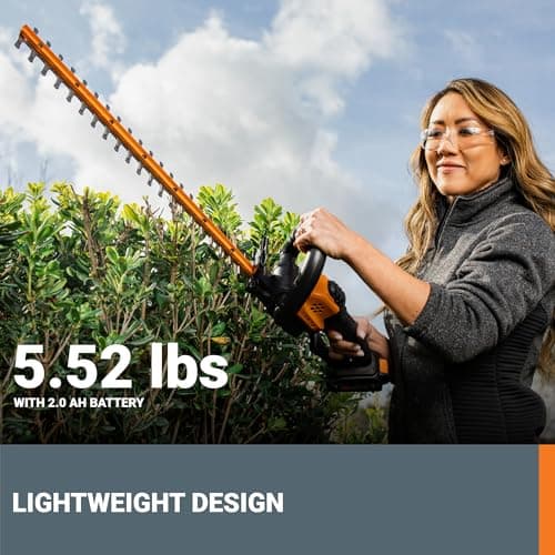 WORX WG261 20V PowerShare 22" Cordless Hedge Trimmer (Battery & Charger Included)