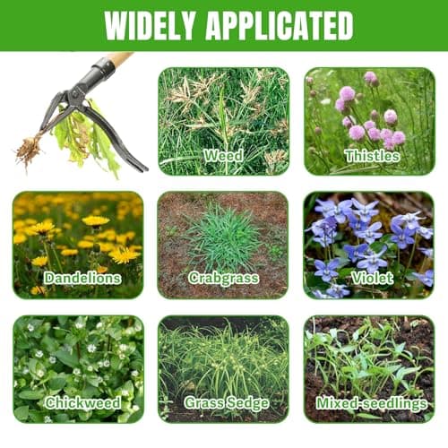 joyhalo 46" Dandelion Weed Puller Tool Stand Up Heavy Duty 4-Claw, Long Handle Weeder Tool for Yard with Steel Head, Weeding Tool Weed Picker, Weed Pulling Tool Without Bending or Kneeling